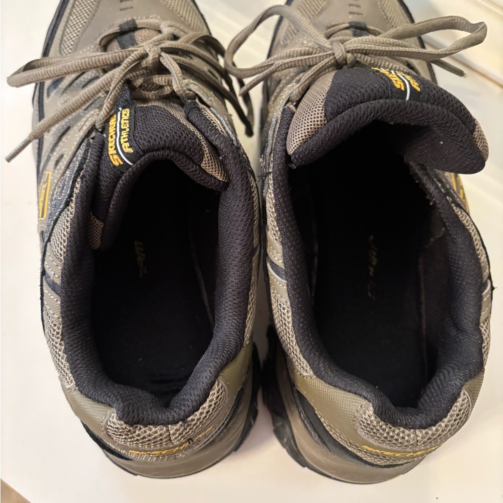 Skechers Men’s Olive Green and Black Athletic Walking Shoes - Picture 7 of 12
